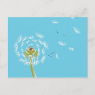 Blommigt av Himlar Blue dandelion Vykort