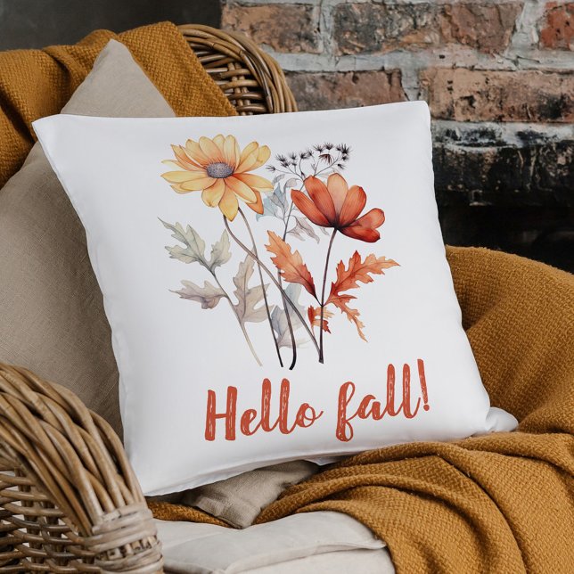 Blommigt av jodblomma för Eleganten Fall Home Deco Kudde (Fall Home Decor Elegant Floral Wildflower Throw Pillow)