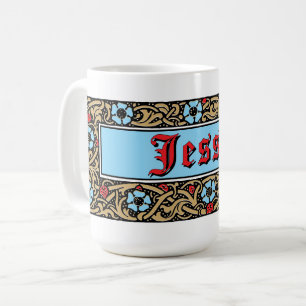 Blommigt av jordgubbsfrukt kaffemugg