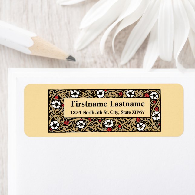 Blommigt av jordgubbsfrukt returadress etikett (Insitu)