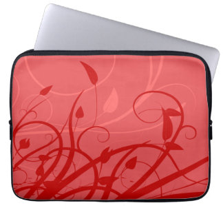 Blommigt av jordgubbssnurr Rosa & Red Girly Laptop Sleeve