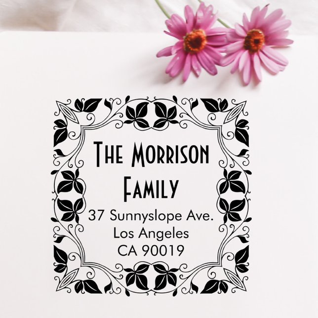 Blommigt av klassisk Vintage Returadress av utandn Stämpel (Skapare uppladdad)