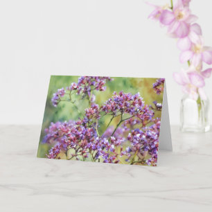 Blommigt av konturanteckningskort för Sea Lavender Kort