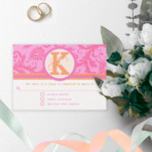Blommigt av koral och Rosa Orange Damask