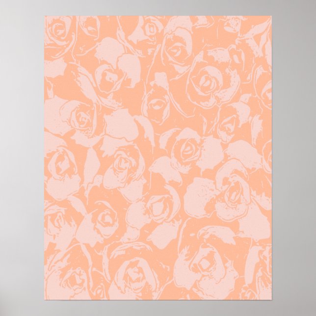 Blommigt av koral Rosa Illustration Botanical Poster (Framsidan)