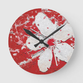 Blommigt av körsbärsblommar för Sakura-körsbär Rund Klocka