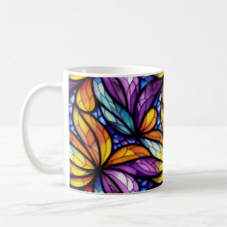 Blommigt av kraftigt glasaktigt: Färgdesign Kaffemugg