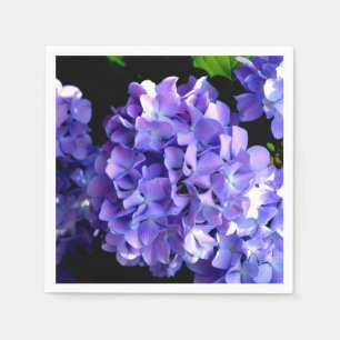 Blommigt av lila blåblomma, Periwinkle hydrangeas Pappersservett