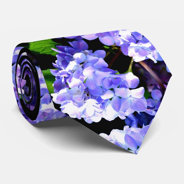 Blommigt av lila blåblomma, Periwinkle hydrangeas Slips (Rullad)