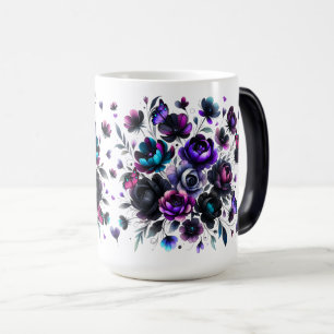 Blommigt av ljusa och Mörk Fantasy med Butterflies Magisk Mugg