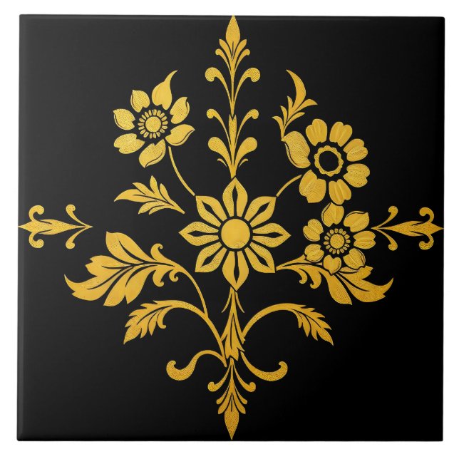 Blommigt av lyxpopulär Elegant Kakelplatta (Framsidan)