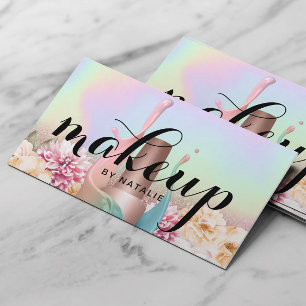 Blommigt av Makeup Artist HoloGraph Vintage Salon Visitkort