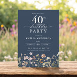 Blommigt av marinblå Wildblomma 40:e födelsedagen Inbjudningar<br><div class="desc">Fira i stil med en kalligrafi för trädgårdsodling på 40-årsdagen, perfekt för en milstolpe-händelse. Den här inbjudan har en slimmad men sofistikerad blommigt och elegant-kalligrafi. Temat lush-trädgården blandar naturskönhet med en ren typografi, skapar en tidlöshet och bjuder in utseende. Perfekt för utomhus- eller trädgårdsinstallationer. Den fångar glädjen från detta speciella...</div>