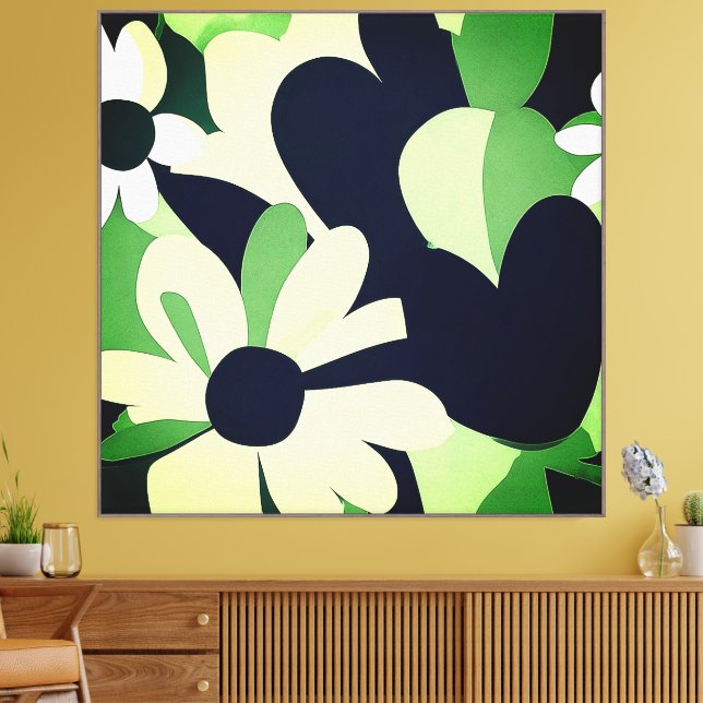 Blommigt av minimalistisk Abstrakt Canvastryck (Insitu (Vardagsrum))