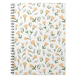 Blommigt av minimalistisk Gult Anteckningsbok