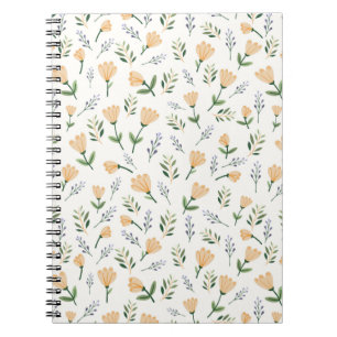 Blommigt av minimalistisk Gult Anteckningsbok