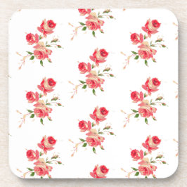 blommigt av mjuk rosa och röd ros elegant underlägg