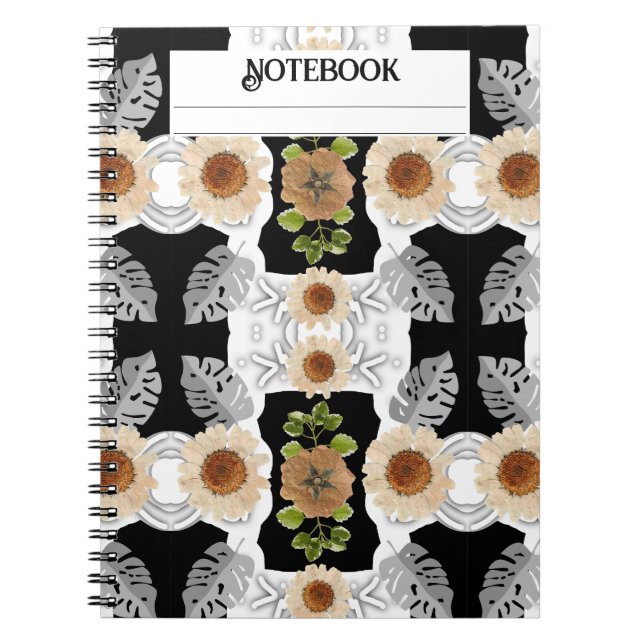 Blommigt av modern abstrakt anteckningsbok (Framsidan)