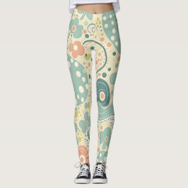 Blommigt av modern Elegant Färgformer för Snyggt Leggings