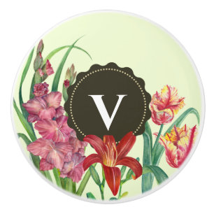 Blommigt av Monogram initial uppvärmning Färg Illu Knopp