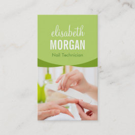 Blommigt av Nail Salon ManiboySPA Nature Grönt Cla Visitkort
