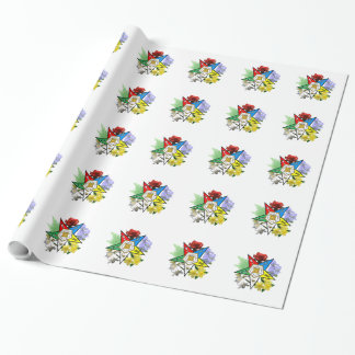 Blommigt av östra Star-omslagning Papper Presentpapper