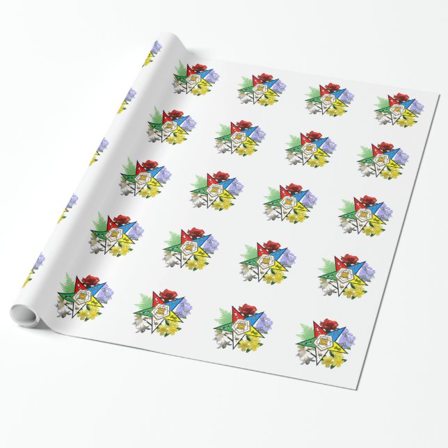 Blommigt av östra Star-omslagning Papper Presentpapper (Utrullad)