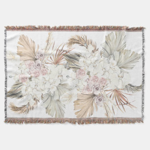 Blommigt av Pampas-torkad gräs, Tropical Jungle Filt