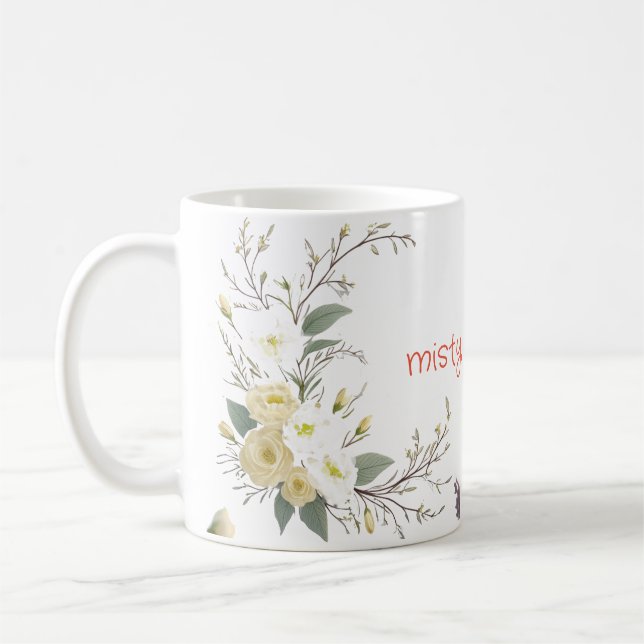 blommigt av pastel spiral kaffemugg (Vänster)