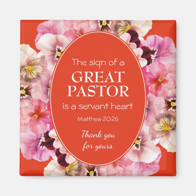 BLOMMIGT AV PASTOR APPRECIATION SERVANT Orange Magnet (Framsidan)