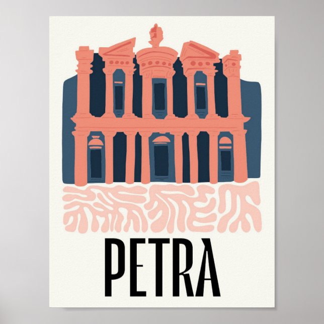 Blommigt av Petra Jordania-abstrakten Poster (Framsidan)