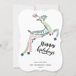 Blommigt av renar | Poinsettia Gräs Bough Lycklig Julkort