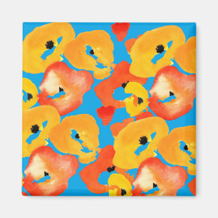Blommigt av rödspätta och orange magnet