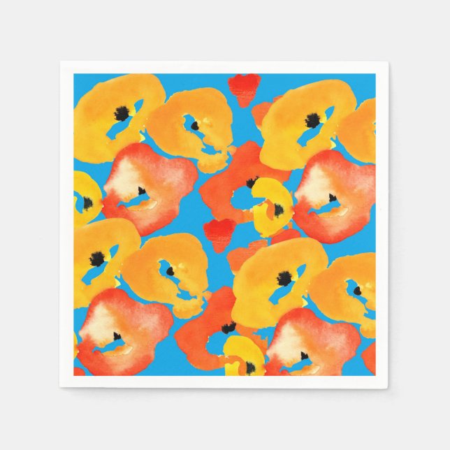 Blommigt av rödspätta och orange pappersservett (Framsidan)