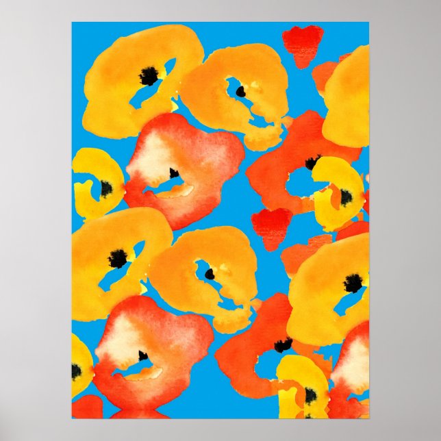 Blommigt av rödspätta och orange poster (Framsidan)