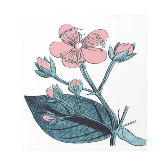 Blommigt av Rosa Anteckningsblock (Framsida)