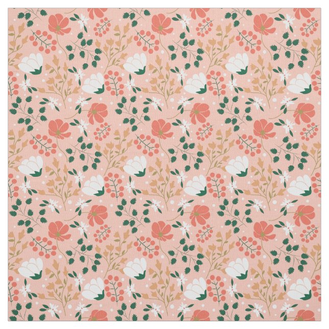 Blommigt av Rosa av sötens Orange Tyg (Provkarta)