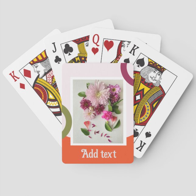 Blommigt av rosa och Orange Casinokort (Baksidan)