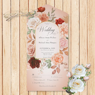 Blommigt av Rustic Boho Rust & Peach Arch-lucka