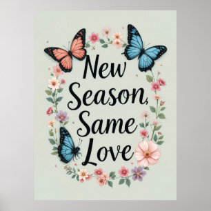 Blommigt  av samma Kärlek-fjärilskonst Poster