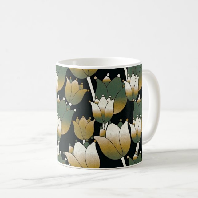Blommigt av serene Grönt Kaffemugg (Framsida höger)