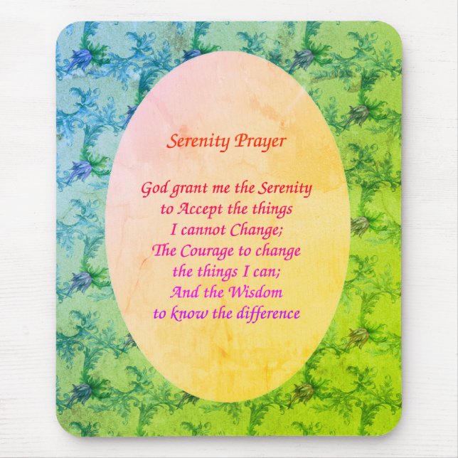 Blommigt av Serenity Prayer Elegant  Art Musmatta (Framsidan)