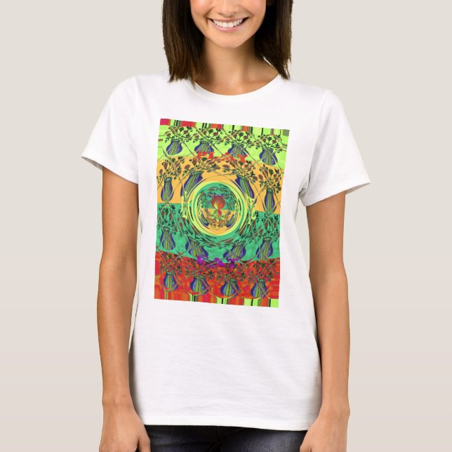 Blommigt av skarp Abstrakt T-shirt (Framsida)