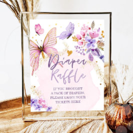 Blommigt av smidning av Raffle Butterfly Garden Ba Poster