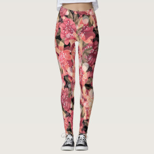 blommigt av snygg, snygg rosa-abstrakt leggings