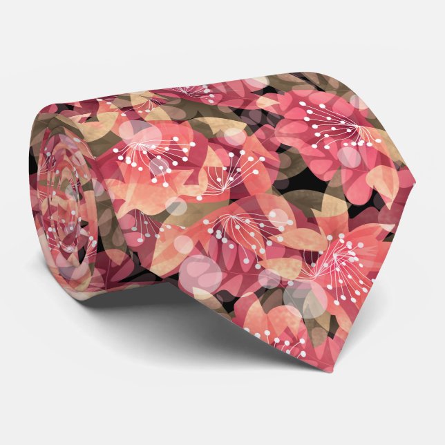 blommigt av snygg, snygg rosa-abstrakt slips (Rullad)