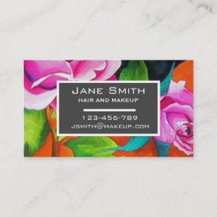 blommigt av snyggt och makeup- visitkort