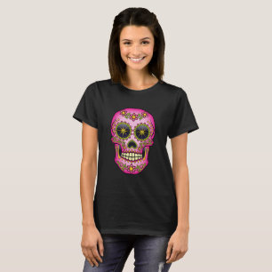 Blommigt av sockerskullsskiva, Magenta Tee Shirt
