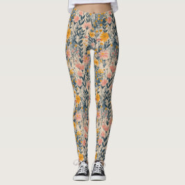 Blommigt av solbelyst ängsskorpa leggings