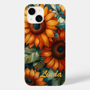 Blommigt av solblommor av glasskikt